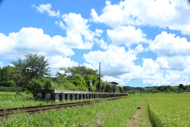 上総川間駅の全景と上総中野方面の風景