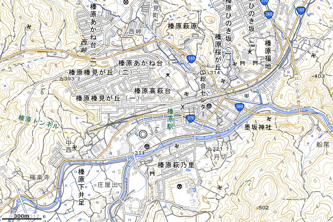 地形図：榛原駅付近
