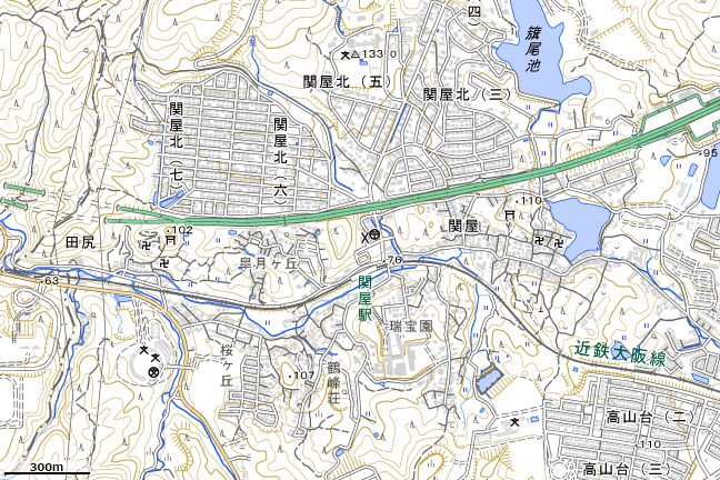 地形図：関屋駅付近