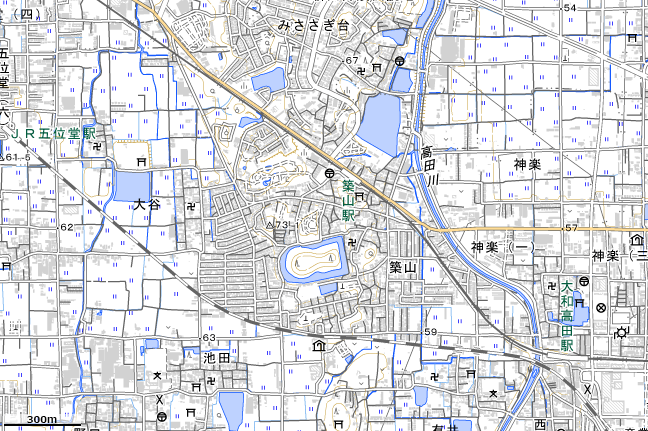 地形図：築山駅付近