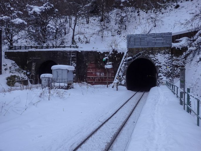 礼文華山トンネルの旧トンネルは閉鎖されていた