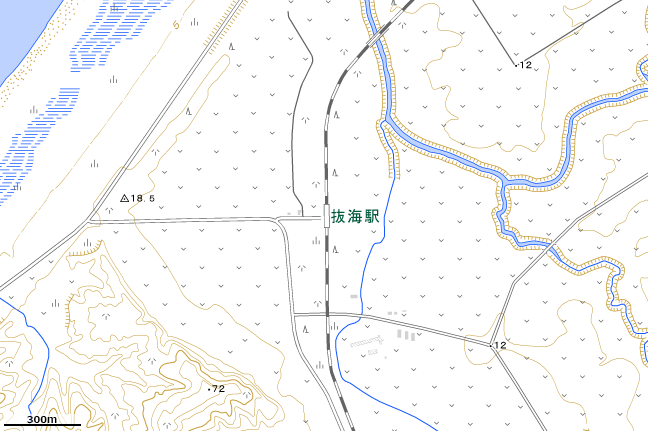 地形図:抜海駅付近