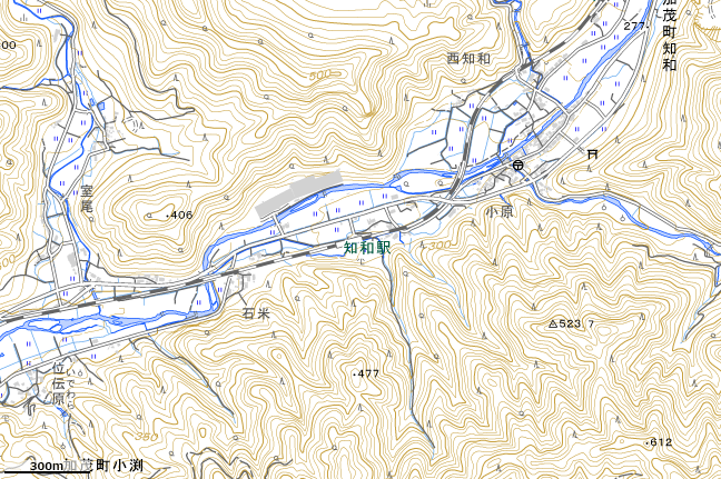地形図:知和駅付近