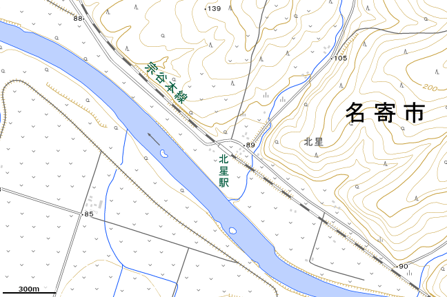 地形図:北星駅付近