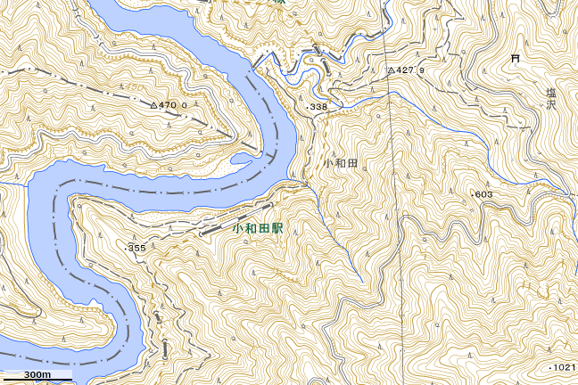 地形図：小和田駅周辺