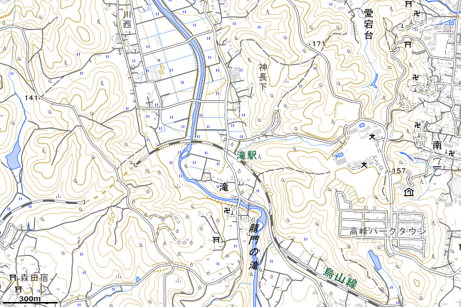 地形図:滝駅周辺