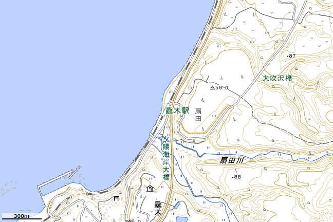 地形図:驫木駅付近