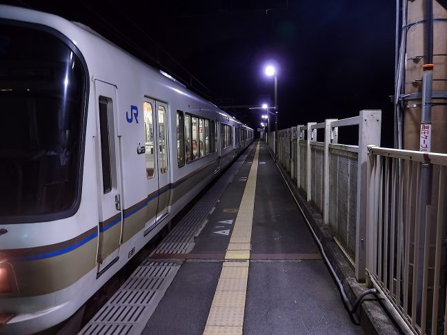 通勤客で混雑した列車から保津峡駅に降り立ったのは自分一人だった