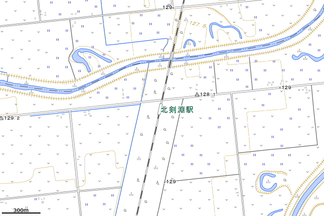 地形図:北剣淵駅周辺