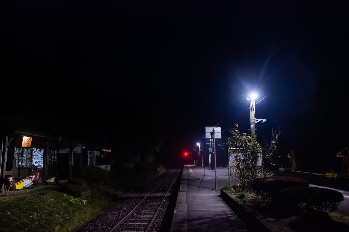 JR肥薩線・大畑駅(熊本県：2017年1月)