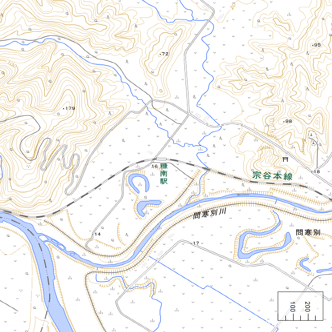 地形図:糠南駅周辺広域図