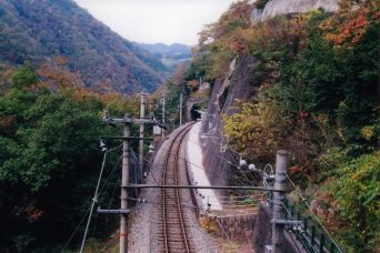 JR飯田線・田本駅（長野県：2001年11月）
