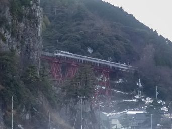 JR山陰本線・餘部駅・余部橋梁（兵庫県：2002年1月）