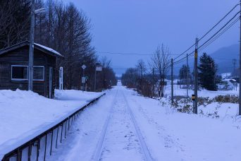 JR石北本線・旧白滝駅（北海道：2016年1月）