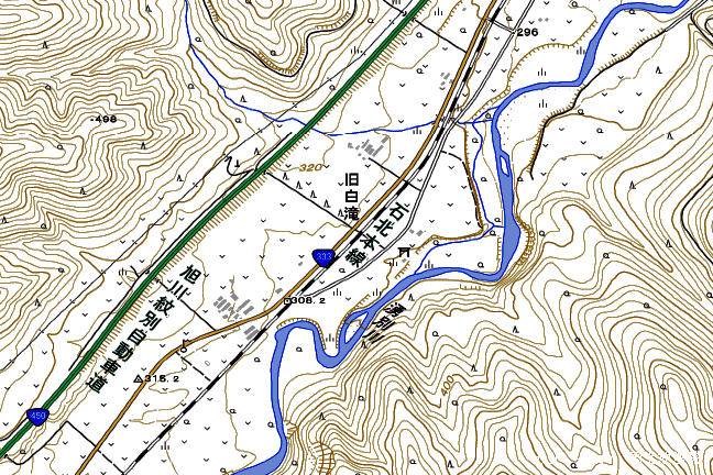 地形図:旧白滝駅周辺