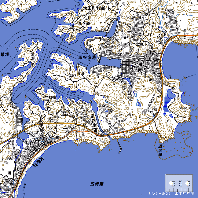 地形図：深谷水道周辺