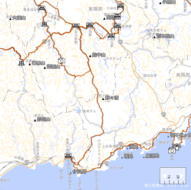 ルート図：久我原～上総中野～小湊～八幡岬