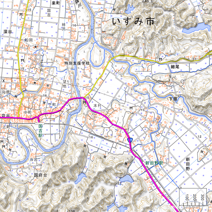 ルート図：新田野～国吉