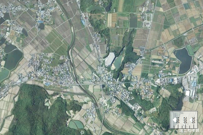 空撮画像:法華口駅周辺