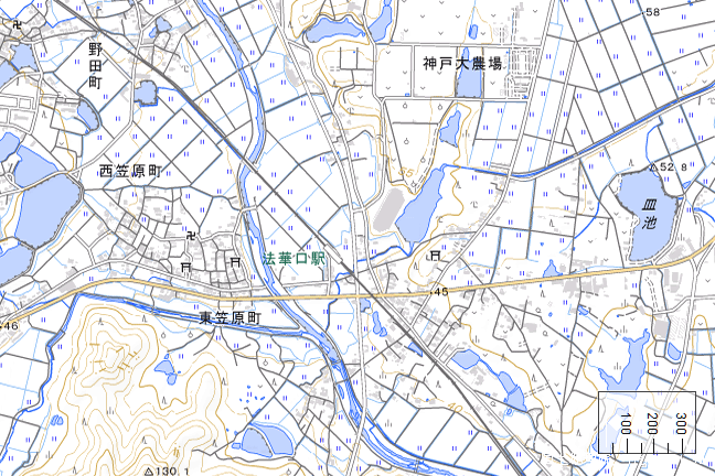 地形図:法華口駅周辺