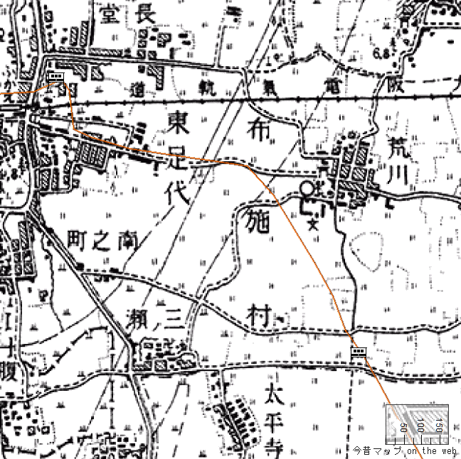 旧版地形図：布施駅周辺（1925/09/30発行）