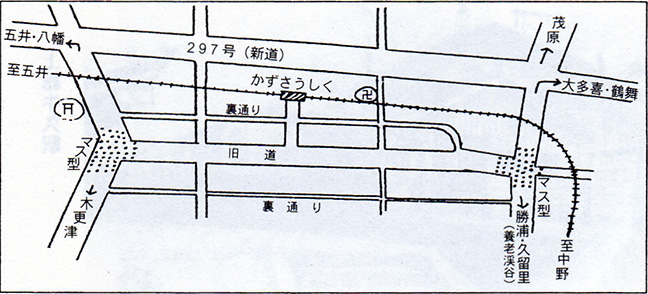 引用図：マス形街道（図解）「小湊鉄道の今昔（遠山あき・崙書房出版・2004年）」