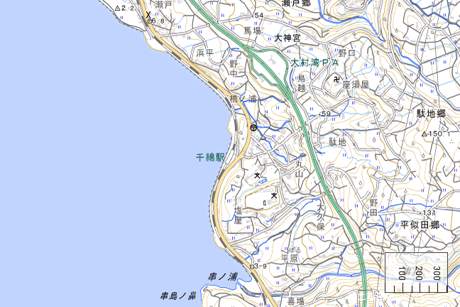 地形図：千綿駅周辺