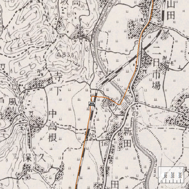 旧版地形図：光風台駅周辺（1941年10月発行）旧版空撮画像：光風台駅周辺（1961年11月14日撮影）