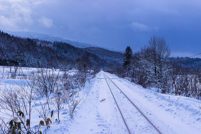 凍てつく原野に続く鉄路の先には何があるのだろう
