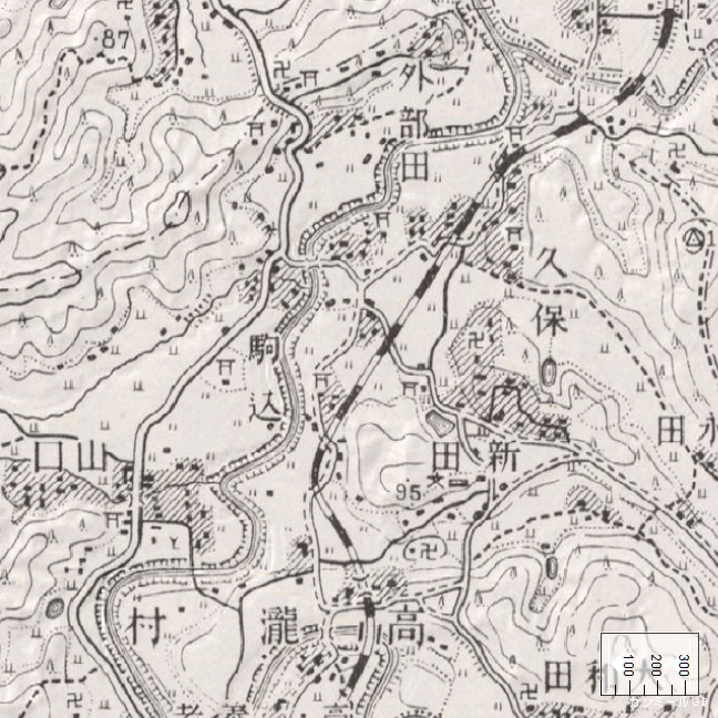 旧版地形図：上総久保駅周辺（1941年10月発行）　旧版空撮画像：上総久保駅周辺（1961年10月17日撮影）