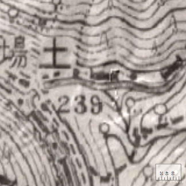 旧版詳細地形図：高瀬橋付近（1936年4月発行）旧版詳細地形図：高瀬橋付近ルート図（1936年4月発行）