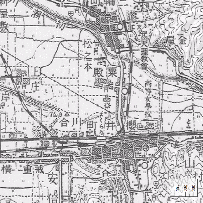旧版地形図：桜井駅周辺（1946年10月30日発行）