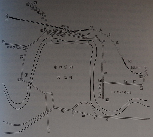 引用図：雄興地区の概略図「幌延町史（白山友正・幌延町・1974年）」