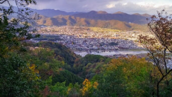 西山から望む京都盆地（京都府：2014年11月）