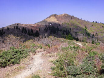 比良山系・西南稜から望む武奈ヶ岳（滋賀県：2015年4月）
