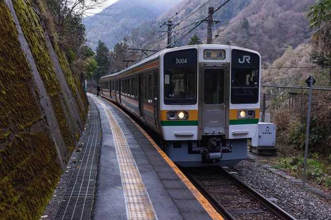 213系車両に様変わりした飯田線の旅路で中井侍駅を再訪