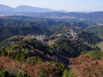 吉野山・上千本から望む蔵王堂（奈良県：2015年10月）