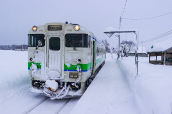 JR札沼線・札比内駅（北海道：2016年1月）