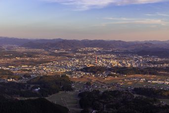 姫髪山から望む福知山市街地（京都府：2020年2月）