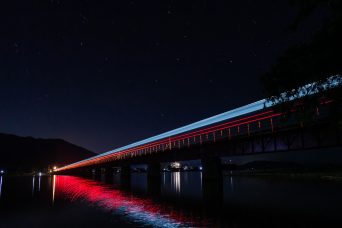 京都丹後鉄道宮舞線・由良川橋梁（京都府：2020年8月）