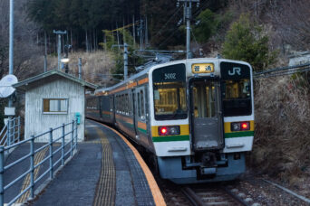 JR飯田線・為栗駅（長野県：2022年1月）
