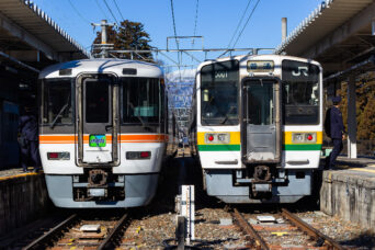 JR飯田線・天竜峡駅・特急「伊那路」（長野県：2022年1月）