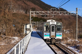 JR中央本線・信濃川島駅（長野県：2022年1月）