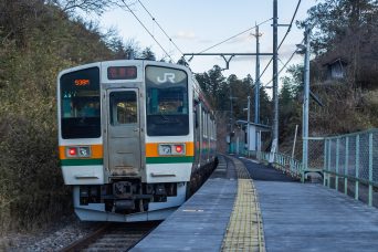JR吾妻線・矢倉駅（群馬県：2022年1月）