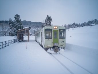 JR飯山線・上境駅（長野県：2022年1月）