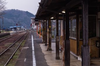 JR姫新線・美作江見駅（岡山県：2022年3月）