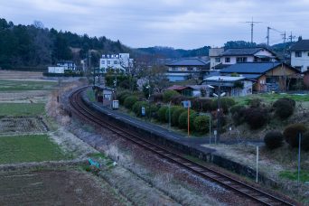 JR姫新線・西勝間田駅（岡山県：2022年3月）