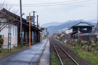 JR姫新線・美作千代駅（岡山県：2022年3月）