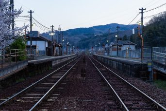 JR津山線・建部駅（岡山県：2022年4月）