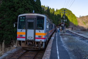JR因美線・美作河井駅（岡山県：2022年4月）